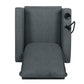 Recliner Chairs for Adults, Adjustable Recliner Sofa with Mobile Phone Holder & Cup Holder, Modern Reclining Chairs Fabric Push Back Recliner Chairs for Living Room, Bedroom, Gray