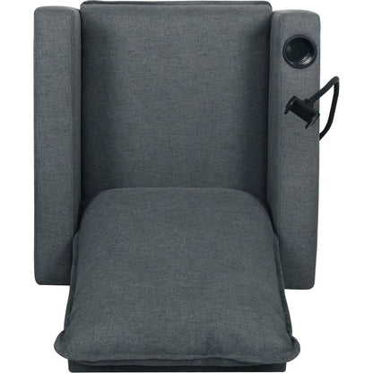 Recliner Chairs for Adults, Adjustable Recliner Sofa with Mobile Phone Holder & Cup Holder, Modern Reclining Chairs Fabric Push Back Recliner Chairs for Living Room, Bedroom, Gray