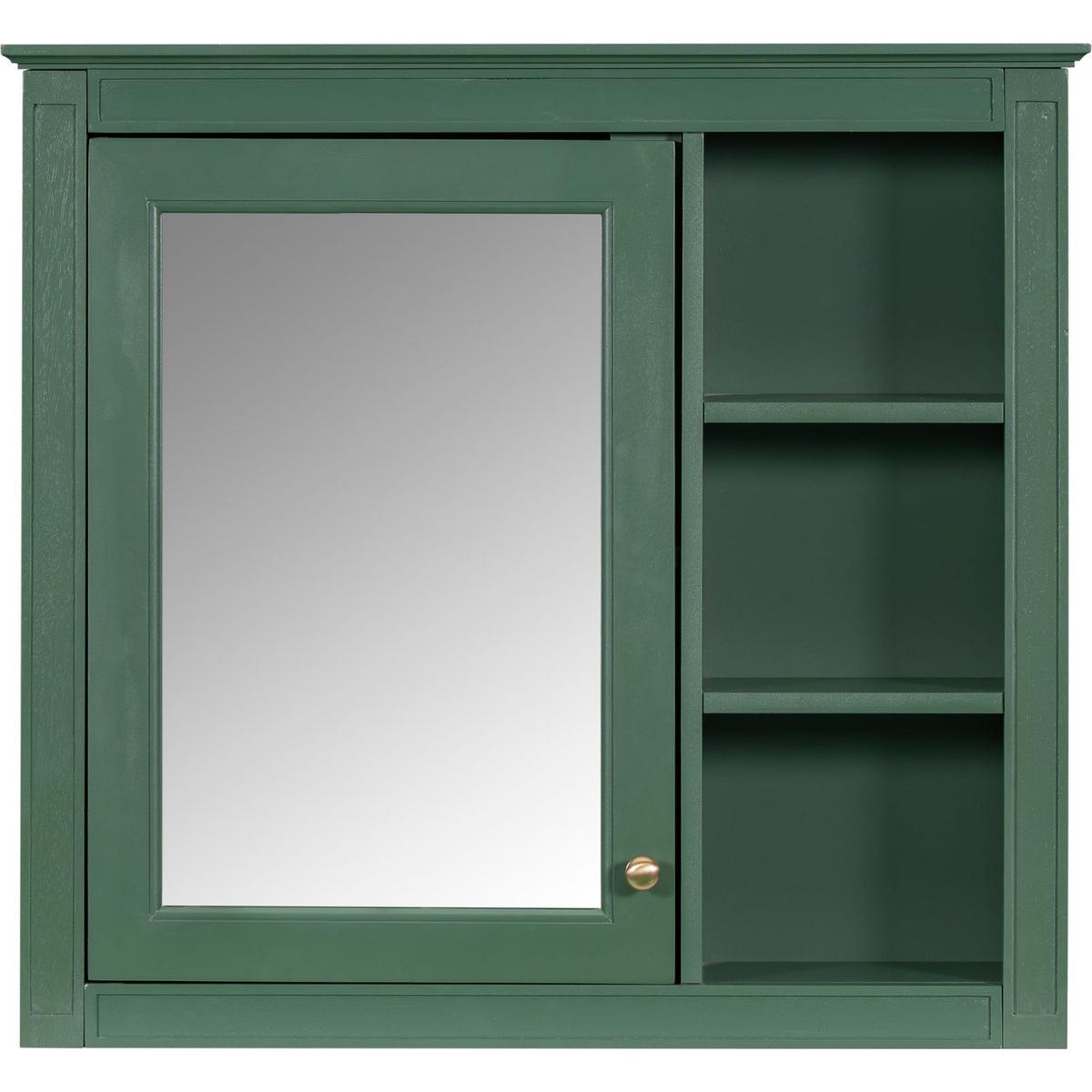 30" x 28" Medicine Cabinet, Wall Mounted Bathroom Storage Cabinet, Modern Bathroom Wall Cabinet with Mirror,Medicine Cabinet, Mirror Cabinet with 3 Open Shelves (Not Include Bathroom Vanity)