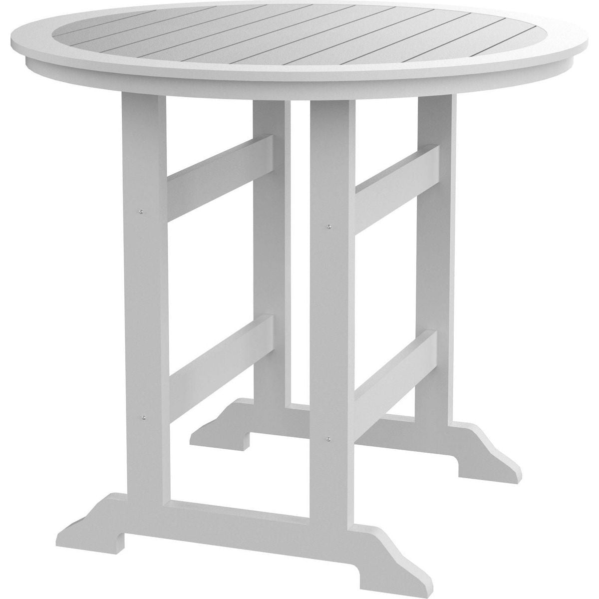 HDPE Bar Table, Dining Table, Patio Bar Set, Counter Height Table For Outdoor White + Gray