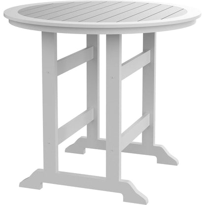 HDPE Bar Table, Dining Table, Patio Bar Set, Counter Height Table For Outdoor White + Gray