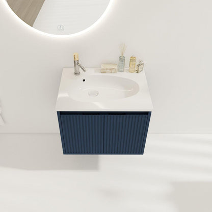 24" Floating Bathroom Vanity with Drop-Shaped Resin Sink