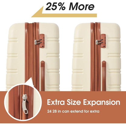 Hardshell Luggage Sets 4 pcs + Bag Spinner Suitcase with TSA Lock Lightweight-16"+20"+24"+28" Luggages