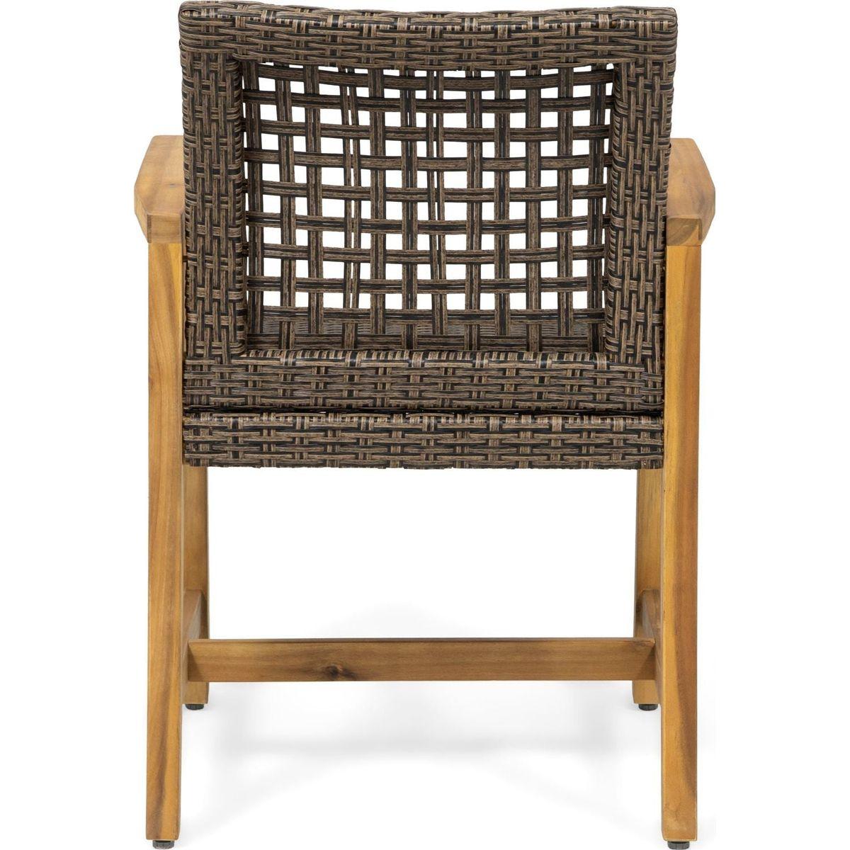 HAMPTON WOOD AND WICKER DINING CHAIR(SET OF 2 )