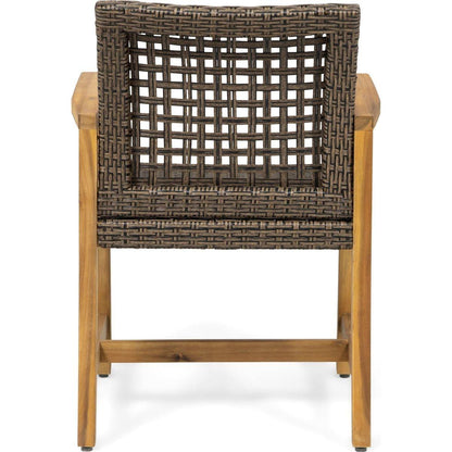 HAMPTON WOOD AND WICKER DINING CHAIR(SET OF 2 )