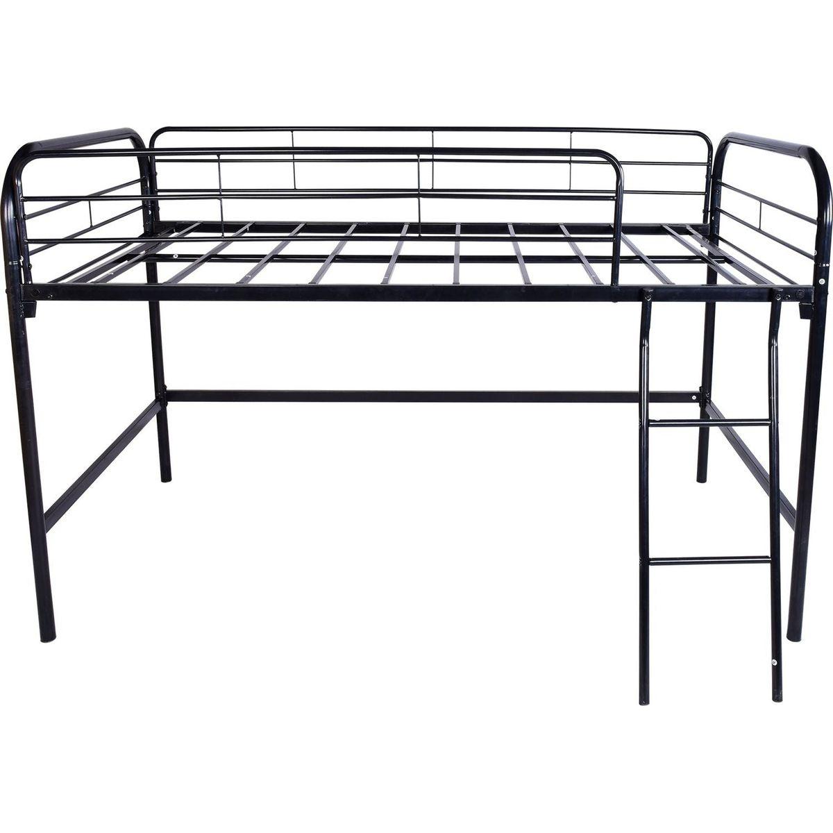 Metal Twin Loft Bed, Twin Size High Loft Bed Black