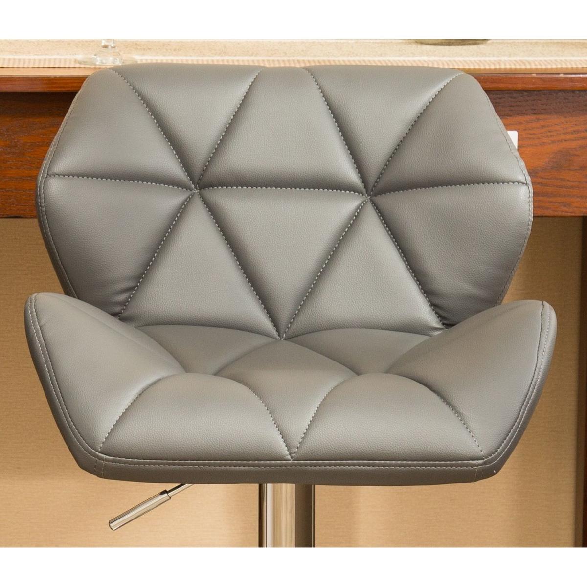 Glasgow Contemporary Tufted Adjustable Height Hidraulic Bar Stools, Set of 2, Grey