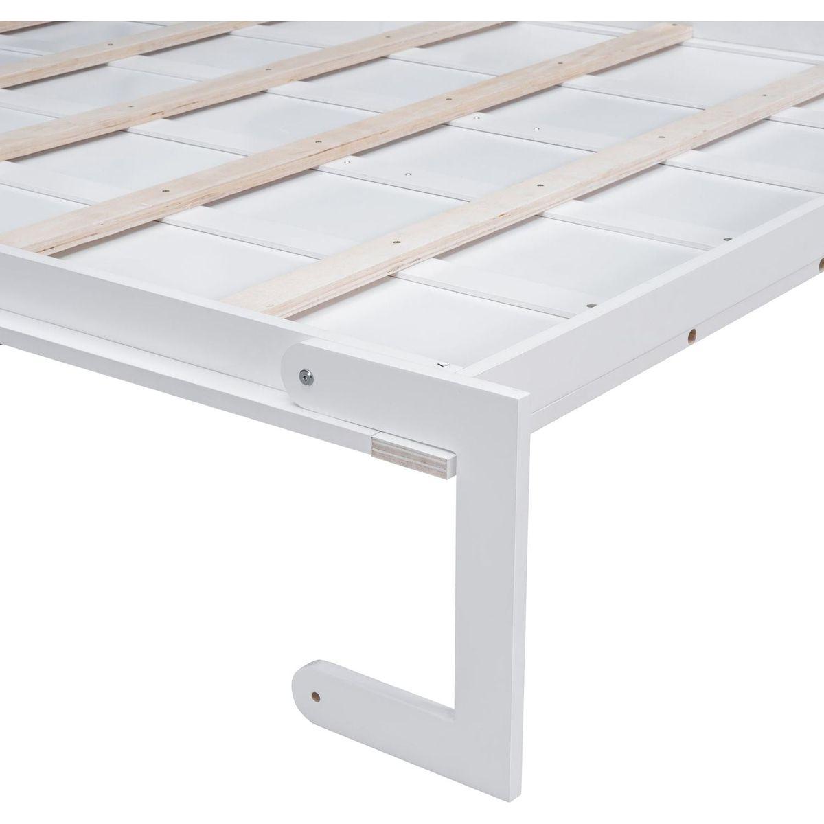 Queen Size Murphy Bed Wall Bed with Cushion,White