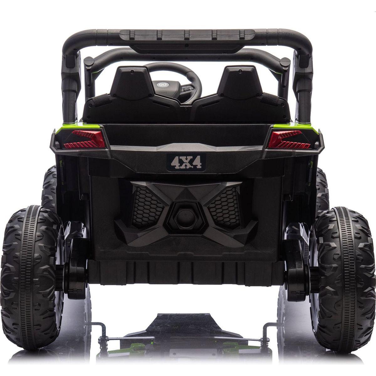 24V Two-Seater Kids Ride On UTV W/Parents Remote Control,Four-Wheel Suspension,Slow Start,Large wheel design,Anti-collision bar,Storage space,Music,USB,Bluetooth,Volume control,LED lights for Kids 3+.