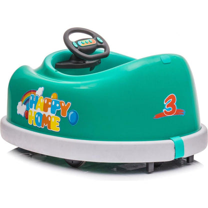 Bumper Car for Kids, 12v Dual Drive 1-6 Years Old Children's Electric Car with Pushrod Dinner Plate USB BT Music Rocking Horse Mode Anti-Collision Bumper Ride on Car