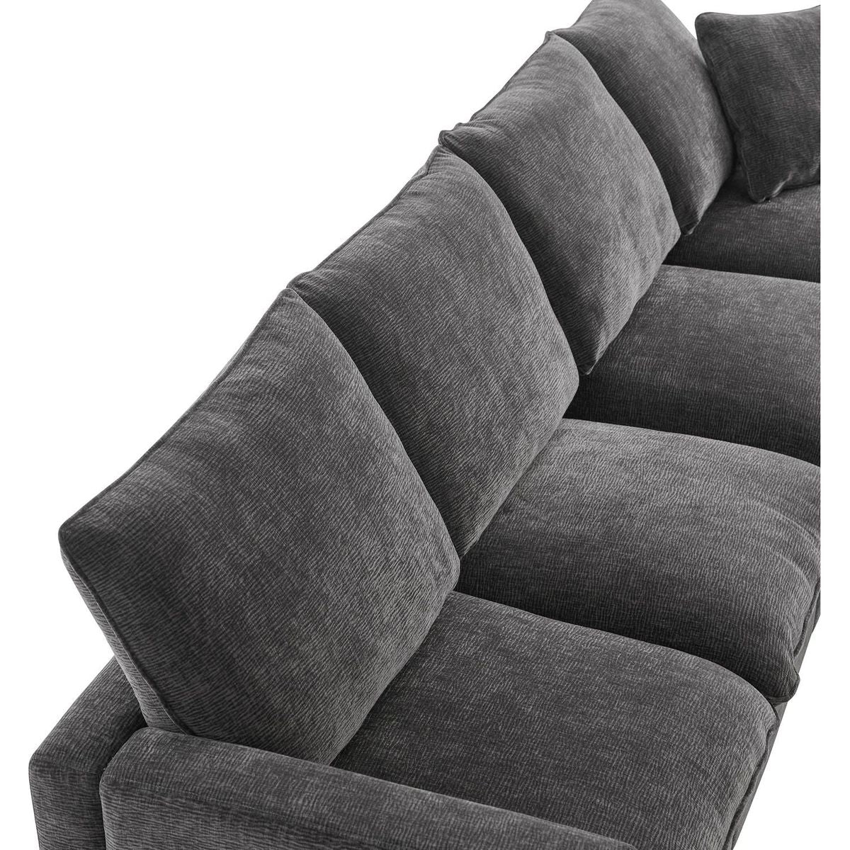 110x57" Modern U Shape Modular Sofa, 6 Seat Chenille Sectional Couch Set with 2 Pillows Included, Freely Combinable Indoor Funiture for Living Room, Apartment, Office, 2 Colors