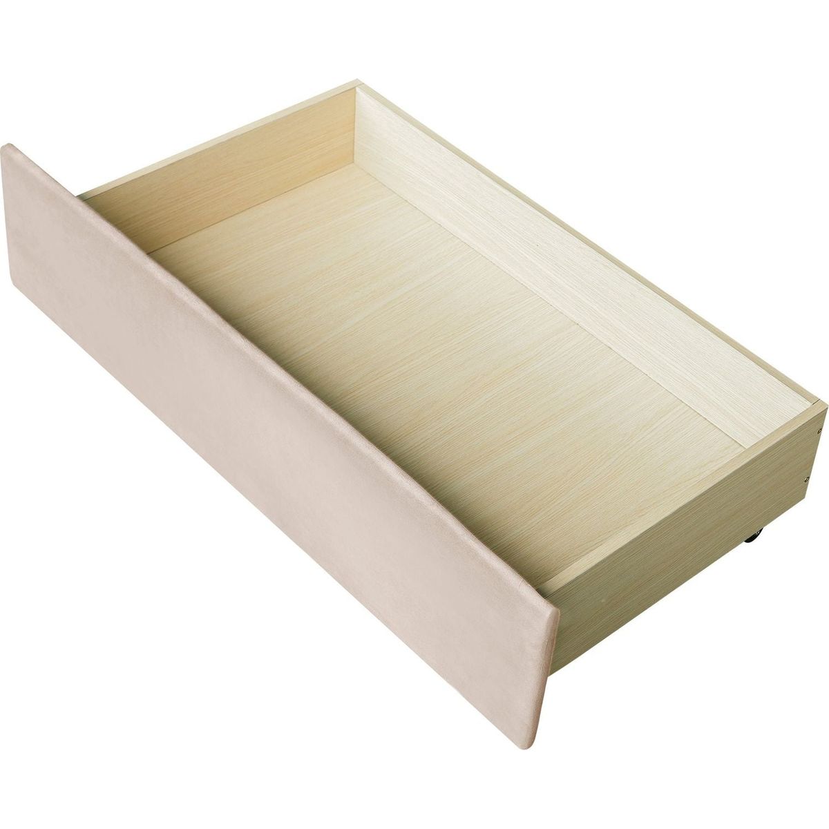 Upholstered daybed Twin Size with Two Drawers and Wood Slat, Beige