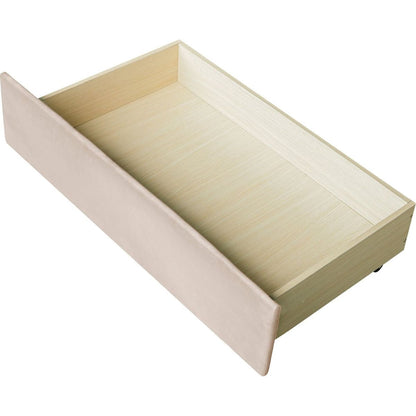 Upholstered daybed Twin Size with Two Drawers and Wood Slat, Beige