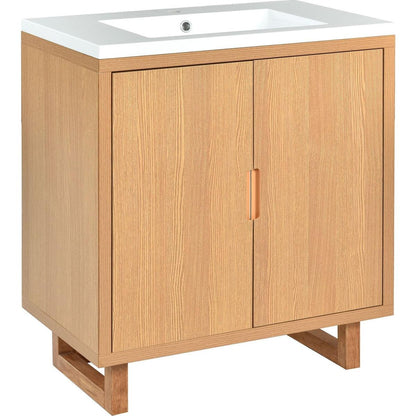 30" Bathroom vanity Set with Sink, Combo Cabinet, Bathroom Storage Cabinet, Solid Wood Frame