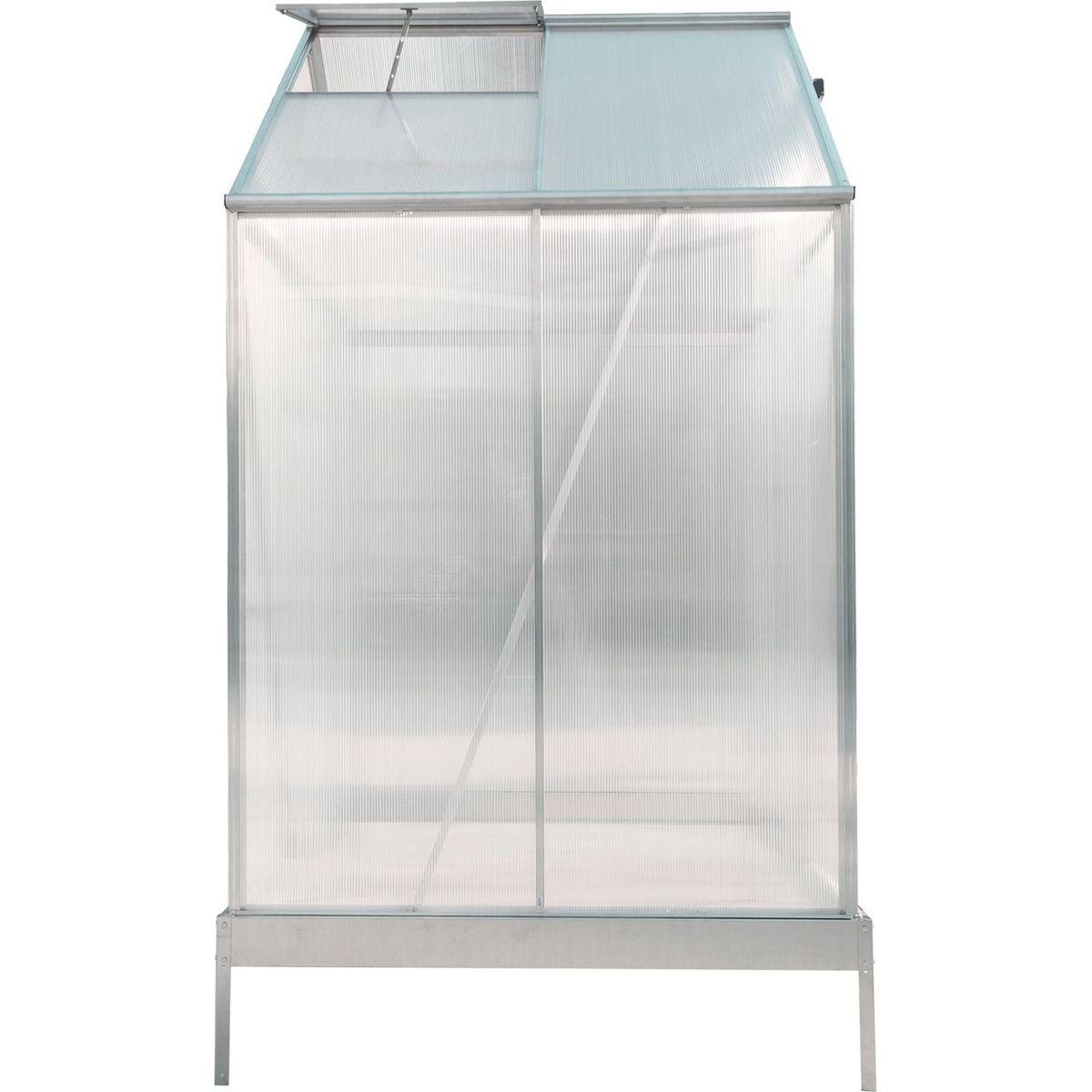 6.3'x4.2'x7' Polycarbonate Greenhouse, Heavy Duty Outdoor Aluminum Walk-in Green House Kit with Rain Gutter, Vent and Door for Backyard Garden, color aluminium