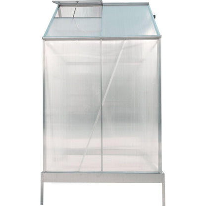 6.3'x4.2'x7' Polycarbonate Greenhouse, Heavy Duty Outdoor Aluminum Walk-in Green House Kit with Rain Gutter, Vent and Door for Backyard Garden, color aluminium