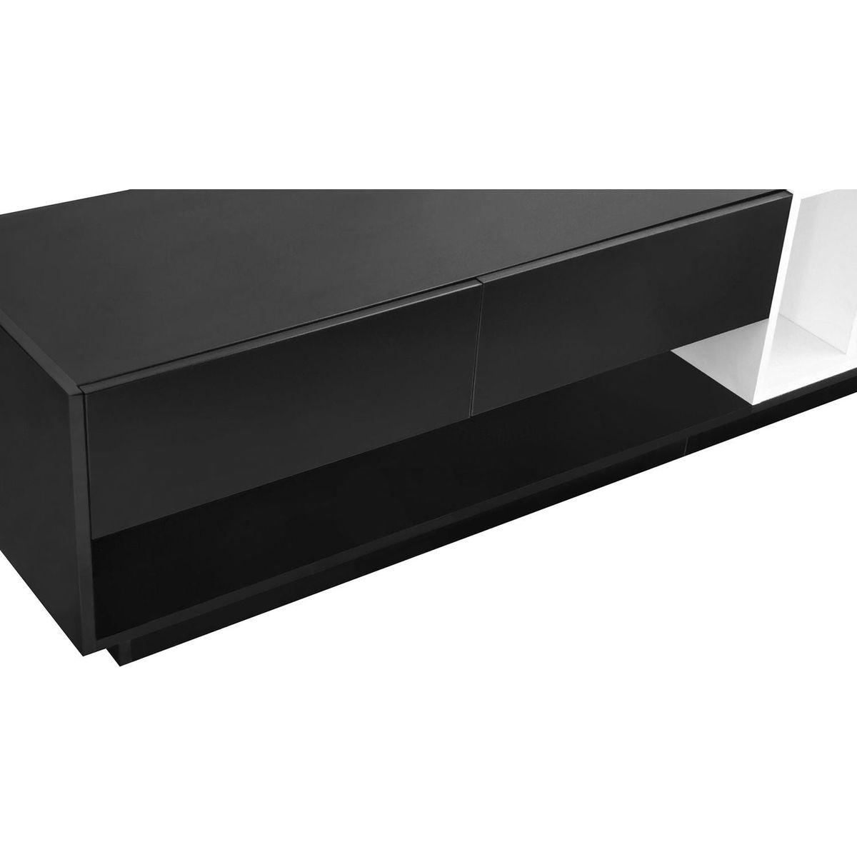 Sleek and Stylish TV Stand with Perfect Storage Solution, Two-tone Media Console for TVs Up to 80", Functional TV Cabinet with Versatile Compartment for Living Room, Black