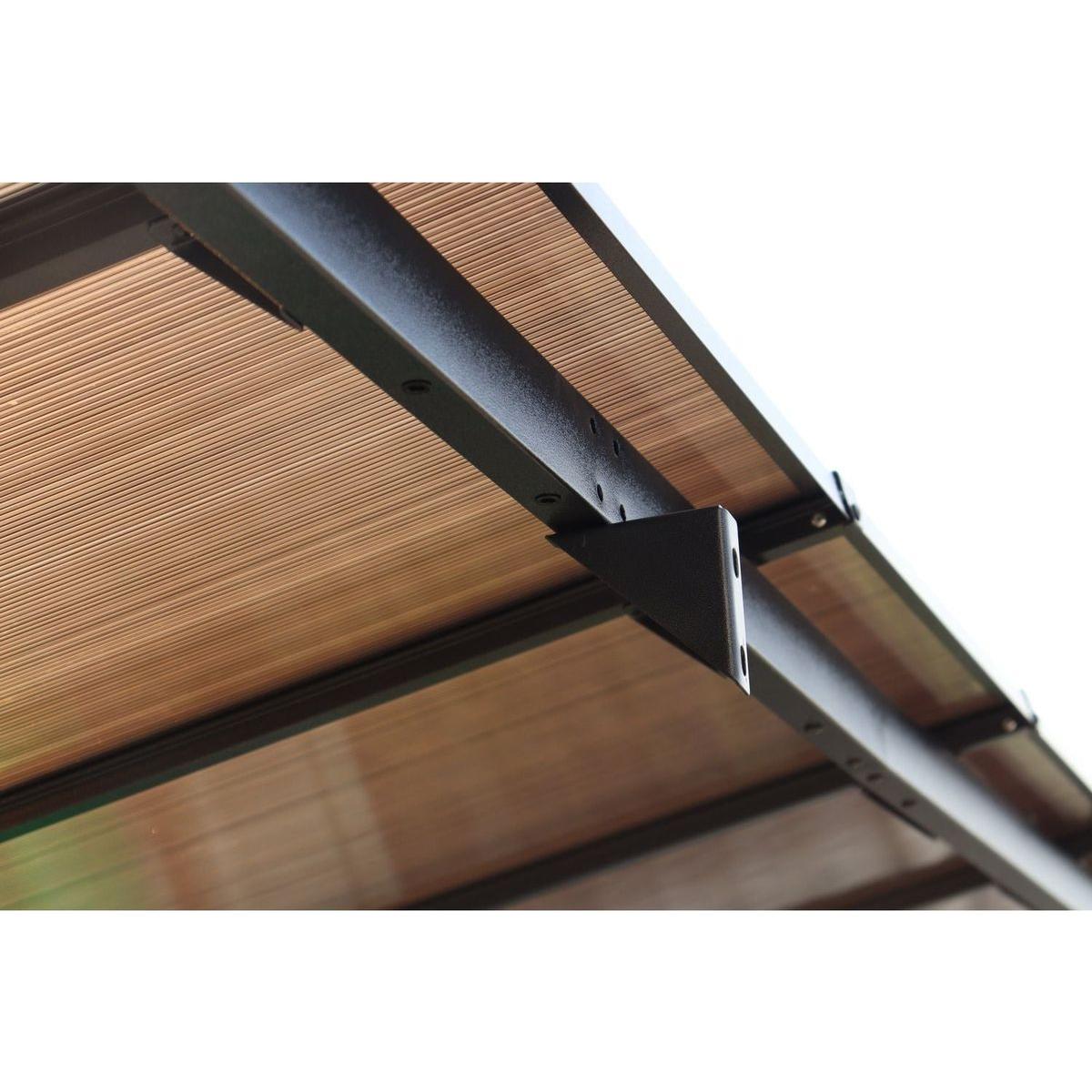 10' x 12' Outdoor Pergola Gazebo,Wall-Mounted Lean to Metal Awning Gazebo with Roof,Large Heavy Duty for Patio,Decks,Backyard