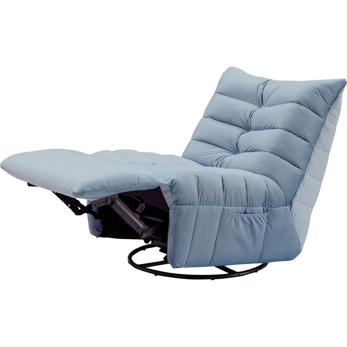 Lazy Chair, Rotatable Modern Lounge with a Side Pocket, Leisure Upholstered Sofa Chair, Reading Chair for Small Space