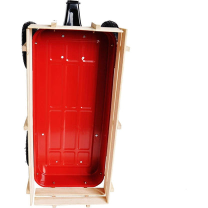outdoor sport wagon tools cart wooden side panels air tires Wagon (red)