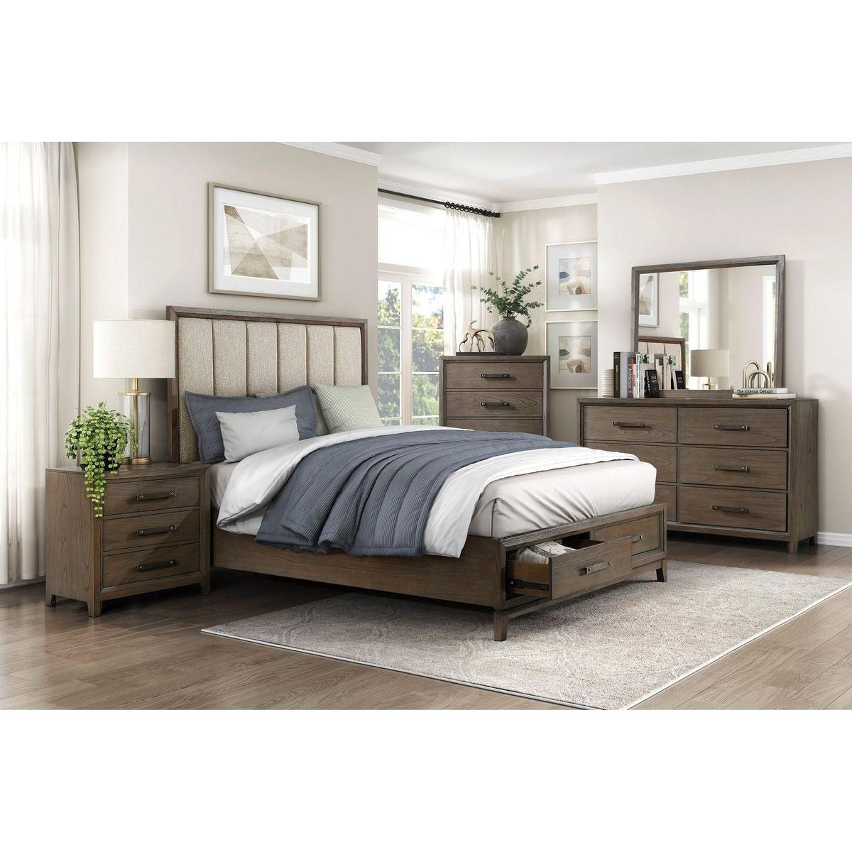 Dark Walnut Finish Nightstand of 3 Drawers Classic Design Bedroom Furniture 1pc