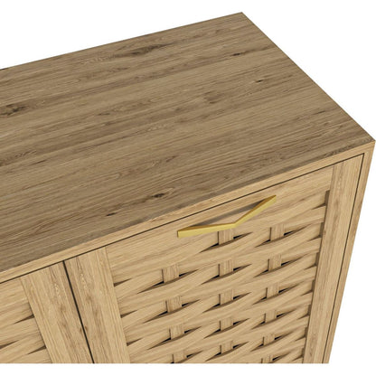 Storage Cabinet with 3 Doors, Wood Sideboard Buffet Storage with Adjustable Shelf, Anti-tip Kit Accent Cabinet for Living Room, Hallway, Entryway, Dining Room, Bedroom