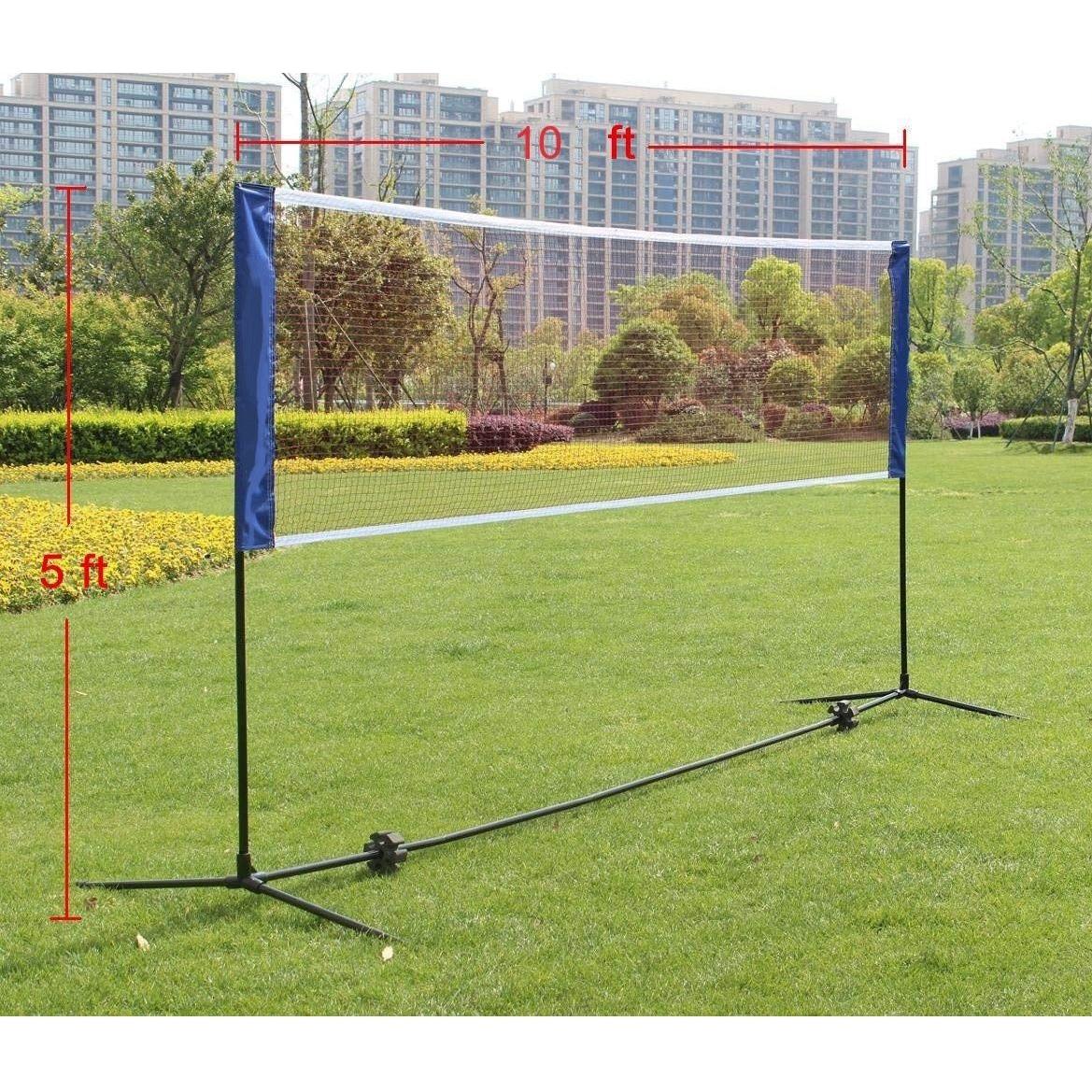 Portable Large Volleyball Badminton Tennis Net with Carrying Bag Stand/Frame 10FT