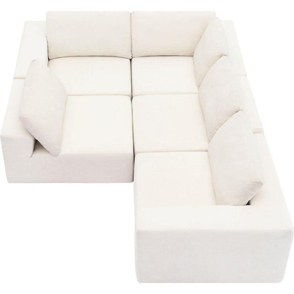 116x116" Modular L Shaped Sectional Sofa,Luxury Floor Couch Set,Upholstered Indoor Furniture,Foam-Filled Sleeper Sofa Bed for Living Room,Bedroom,5 PC Free Combination,3 Colors