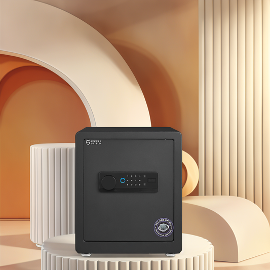 1.52 Cuft Safe Box, Solid Alloy Steel Office Hotel Home Safe, Security Digital Safes Box with Electronic Keypad, Spare Key, Smart Alert, Mute Mode, Anti-Theft Safe for Document Money Valuable