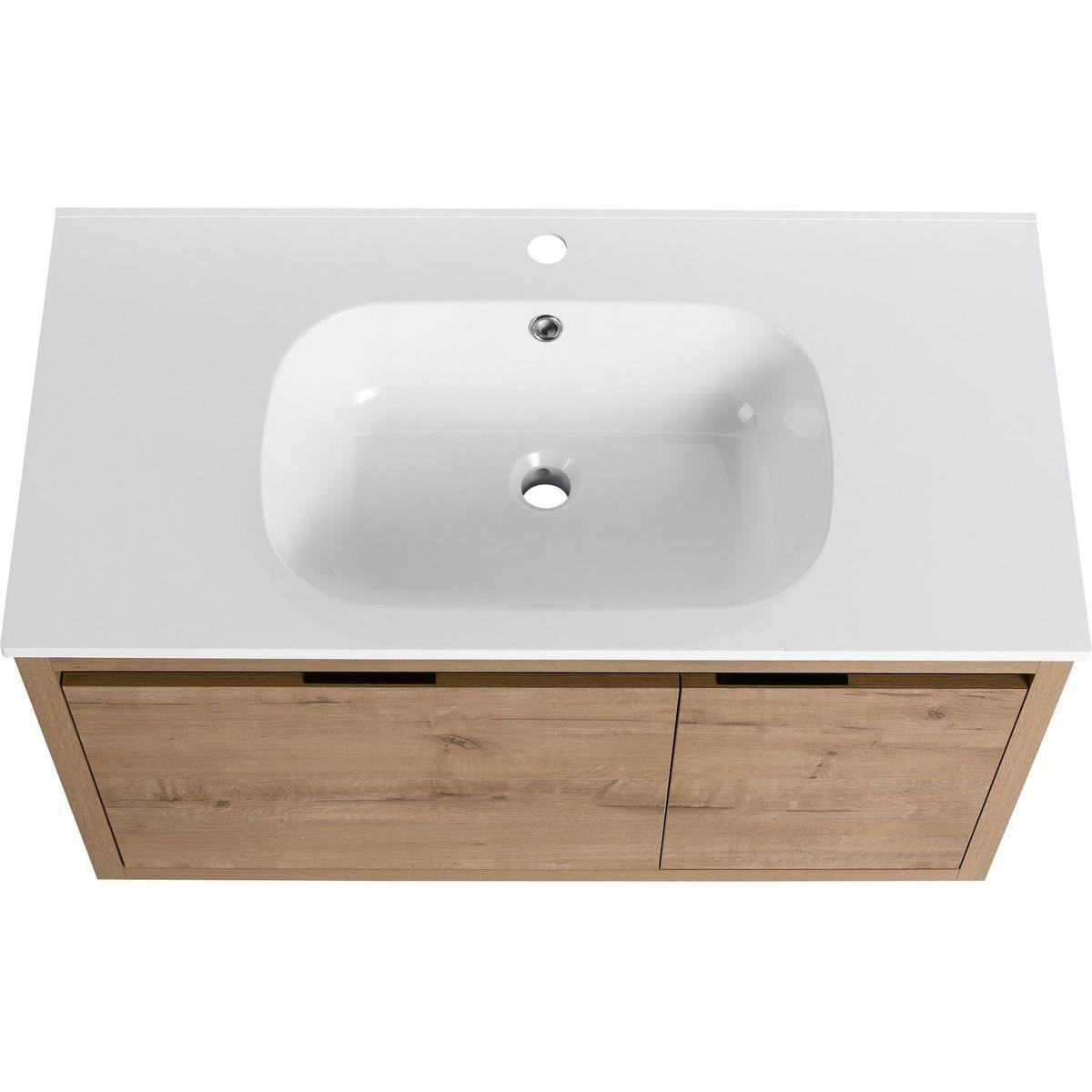 36 Inch Wall Mounted Bathroom Vanity With Gel Sink