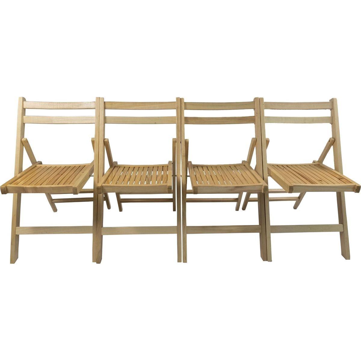 Furniture Slatted Wood Folding Special Event Chair - Wood, Set of 4, FOLDING CHAIR, FOLDABLE STYLE