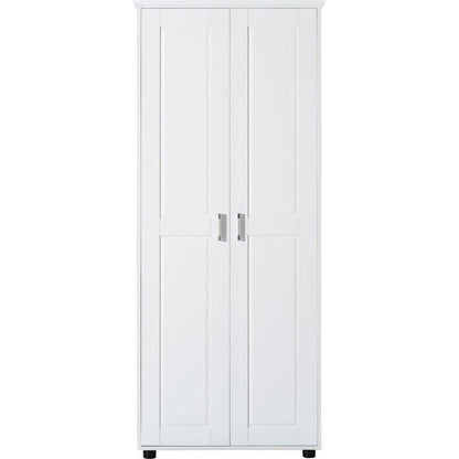 Storage Cabinet with Two Doors for Bathroom, Office, Adjustable Shelf, MDF Board, White
