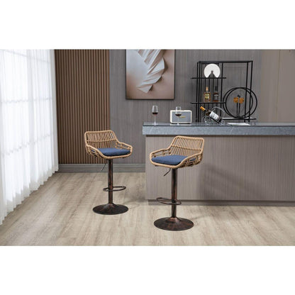 Swivel Bar Stools Set of 2 Adjustable Counter Height Chairs with Footrest for Kitchen, Dining Room 2PC/SET