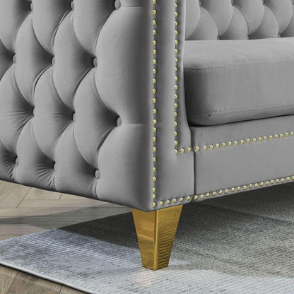 3-seater + 2-seater Combination sofa.GREY VELVET