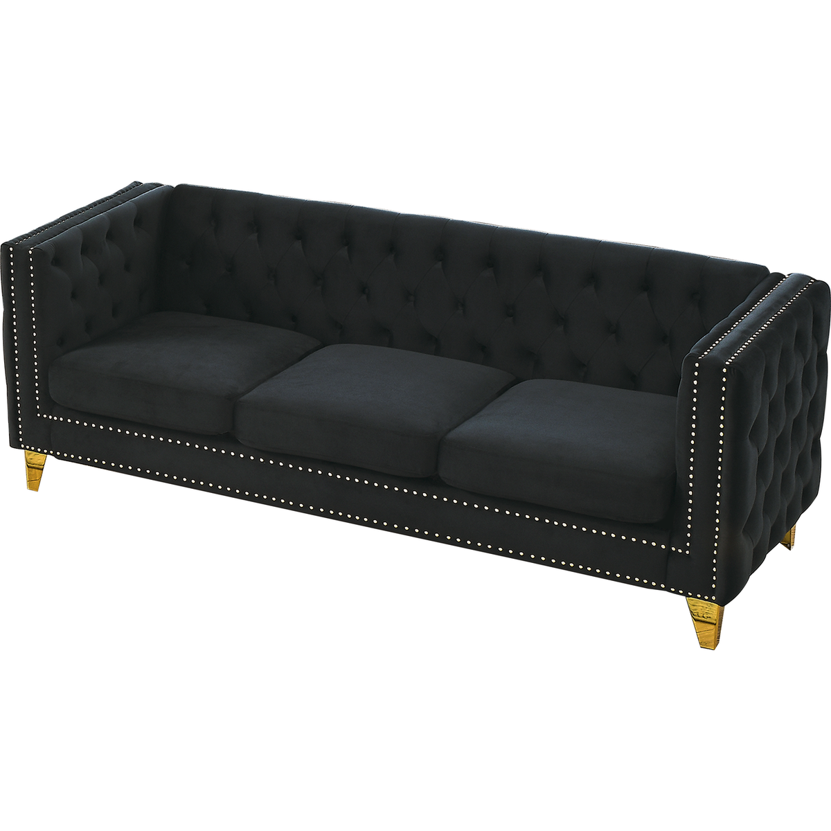 3-seater + 2-seater Combination sofa.BLACK VELVET