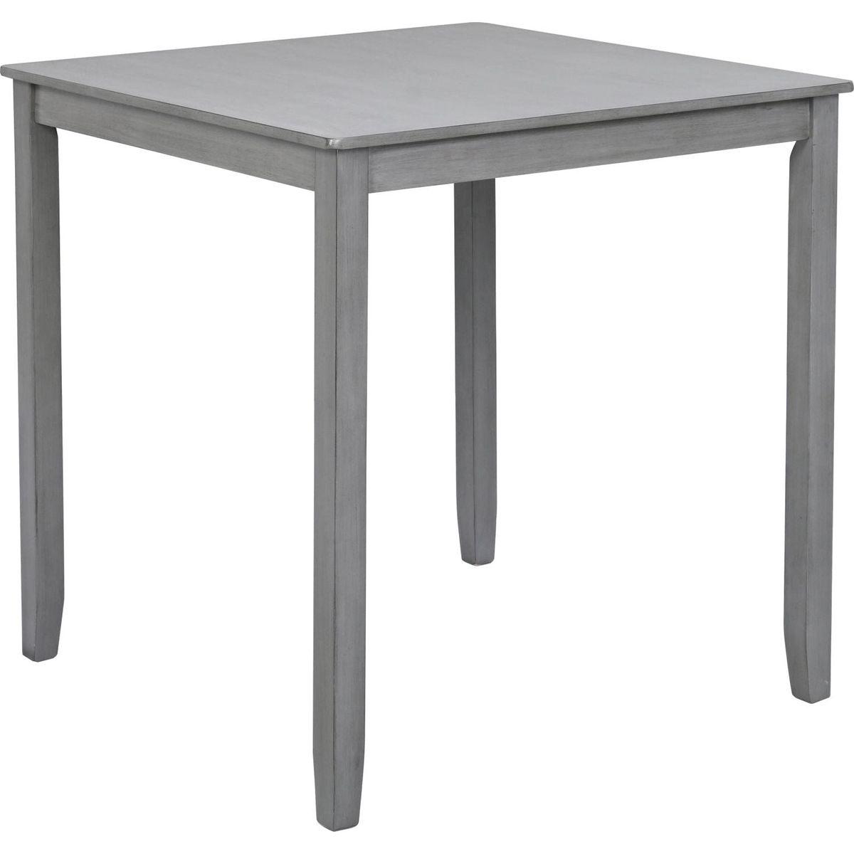 5 Piece Dining Table Set, Wooden Dining Square Table Set for 4, Counter Height Kitchen Table Set with Square Table and 4 Upholstered Chairs for Small Space, Gray - Streamdale Furniture