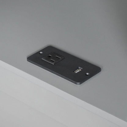 Twin over Twin Bunk Bed with LED Light and USB Ports, Gray