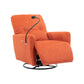 270 Degree Swivel Electric Recliner Home Theater Seating Single Reclining Sofa Rocking Motion Recliner with a Phone Holder for Living Room, Orange