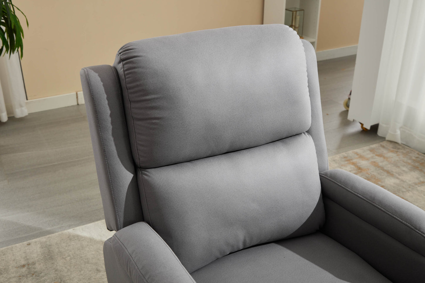 Best Choice Recliner Chair Living Room Reclining Sofa Chair, Home Theater Seating Modern Recliner, Manual Recliner Sofa Chair for Living Room/Office/Apartment, Easy-to-Reach Side Button - Gray