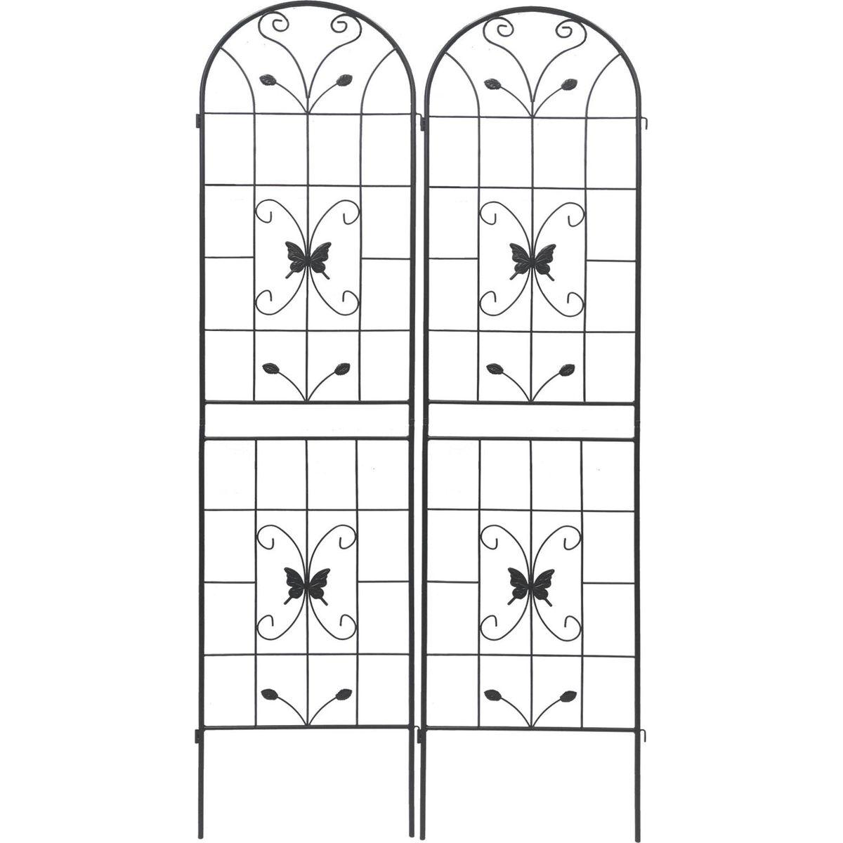 2 Pack Metal Garden Trellis 86.7" x 19.7" Rustproof Trellis for Climbing Plants Outdoor Flower Support Black