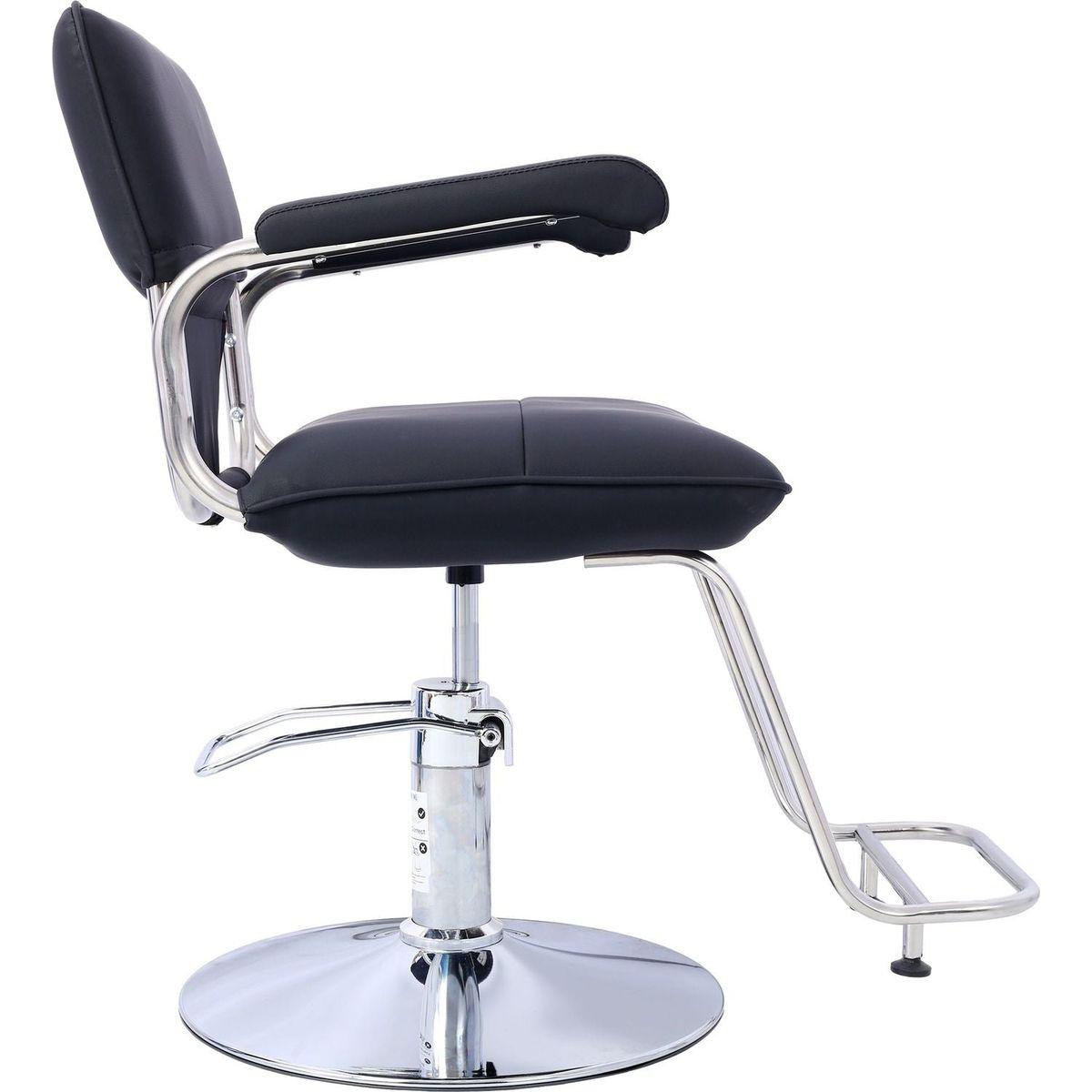 Stainless steel frame,Fashion style Hair Salon Chair Styling Heavy Duty Hydraulic Pump Barber Chair Beauty Shampoo Barbering Chair for Hair Stylist Women Man,with Barber Cape (Black)