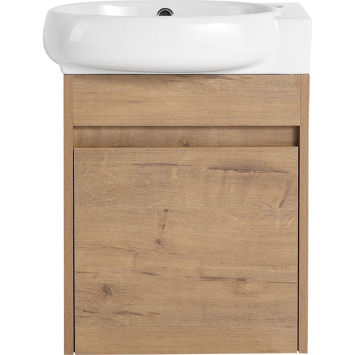 Soft Close Doors Bathroom Vanity With Sink,16 Inch For Small Bathroom