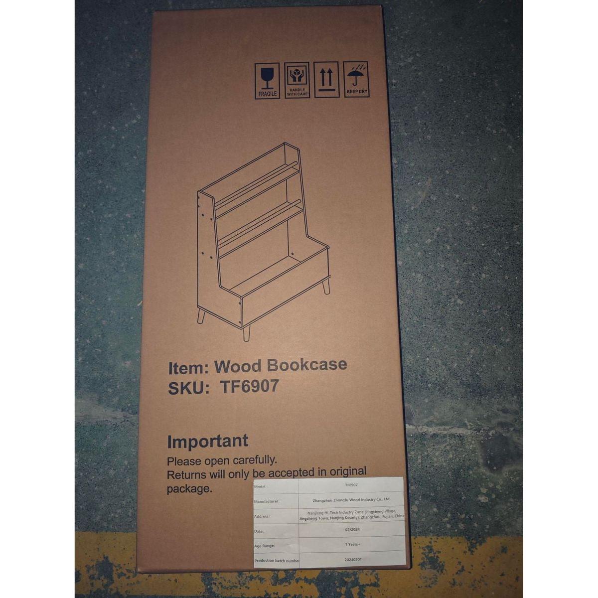 Kids Bookshelf, Book and Magazine Rack, Book Organizer, toy Storage Cabinet Organizer, White