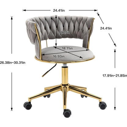 Home Office Desk Chair, Vanity Chair, Modern Adjustable Home Computer Executive Chair Swivel Task Chair for Small Space, Living Room, Make-up, Studying