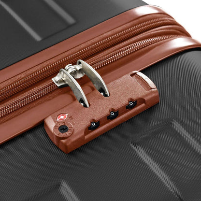 Luggage Sets New Model Expandable ABS Hardshell 3pcs Clearance Luggage Hardside Lightweight Durable Suitcase sets Spinner Wheels Suitcase with TSA Lock 20"24"28"(black and brown)