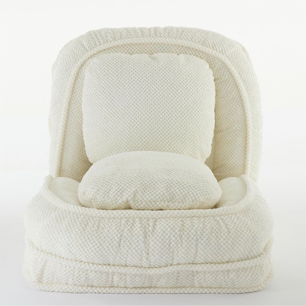 Human Dog Bed, Lazy Sofa Couch, 5 Adjustable Position,sit,sleep,fold,suit to put in bedroom, living room, Space Saving Design,White