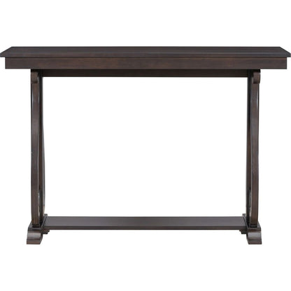 48-Inch Rustic Vintage Console Table --- Farmhouse Style Entryway Table with Open Shelf and Sturdy Construction for Entryway and Living Room (Espresso)