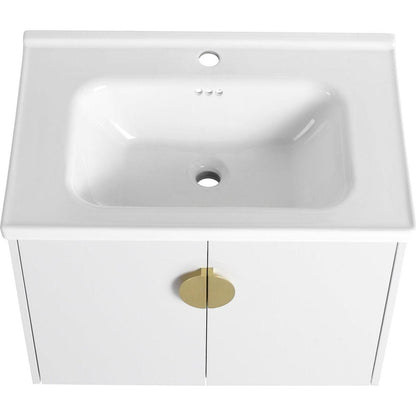 28 Inch Soft Close Doors Bathroom Vanity With Sink, For Small Bathroom (KD-Packing)