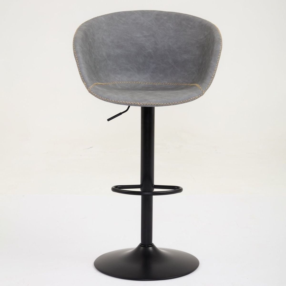 Adjustable Swivel Bar Stools, Mid-Century Modern PU Leather