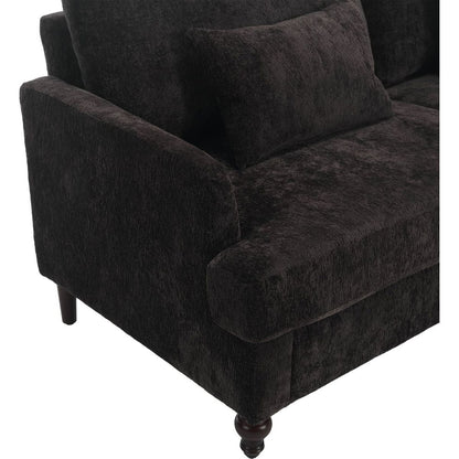 Modern chenille Fabric Loveseat, 2-Seat Upholstered Loveseat Sofa Modern Couch